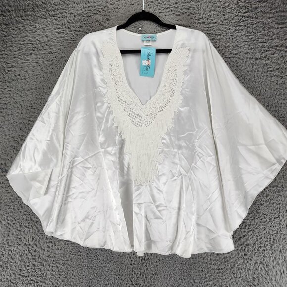 Rodeo Fox Top Womens One Size Plus White Blouse *NWT* - Picture 1 of 9